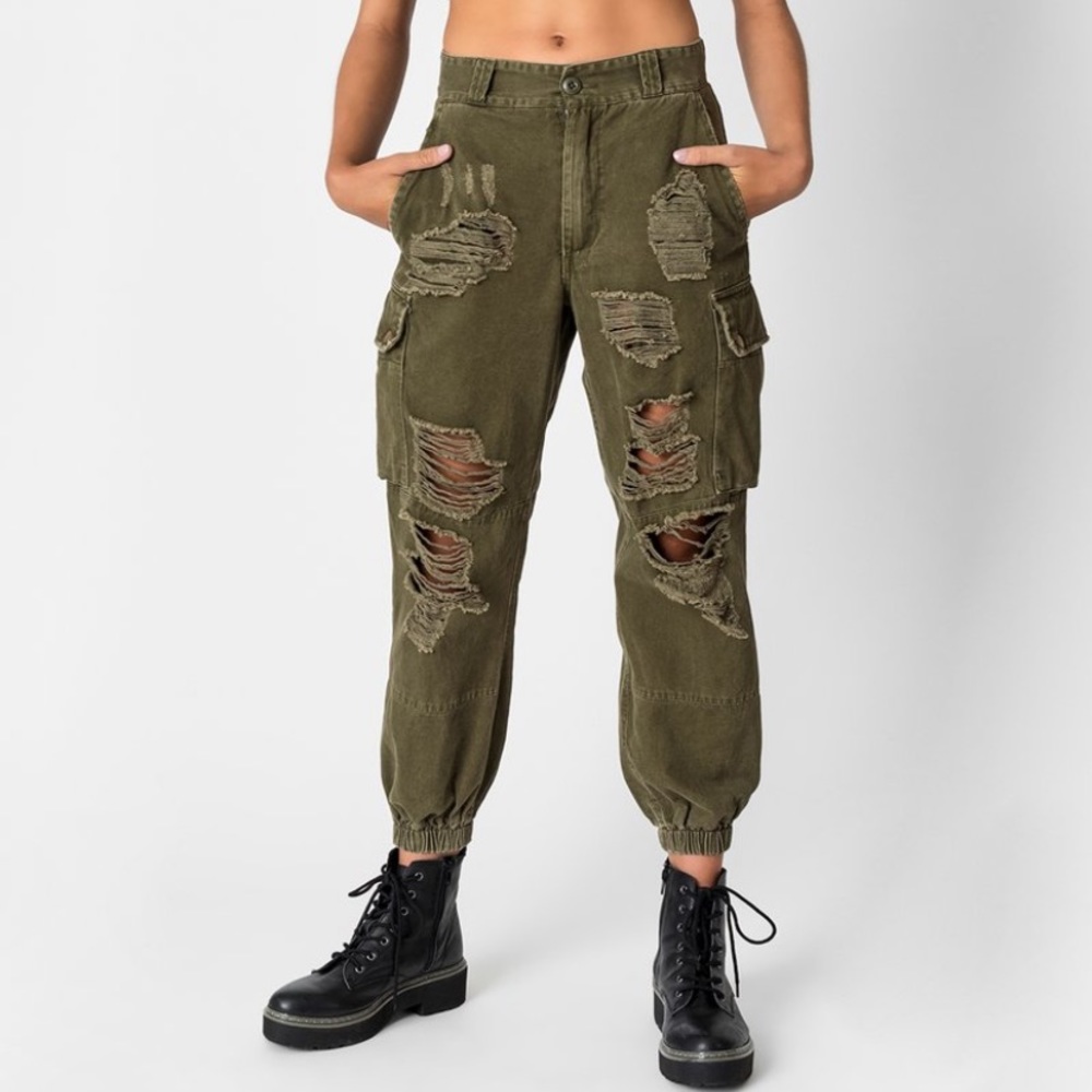 CARMAR distressed Cargo pants size 4